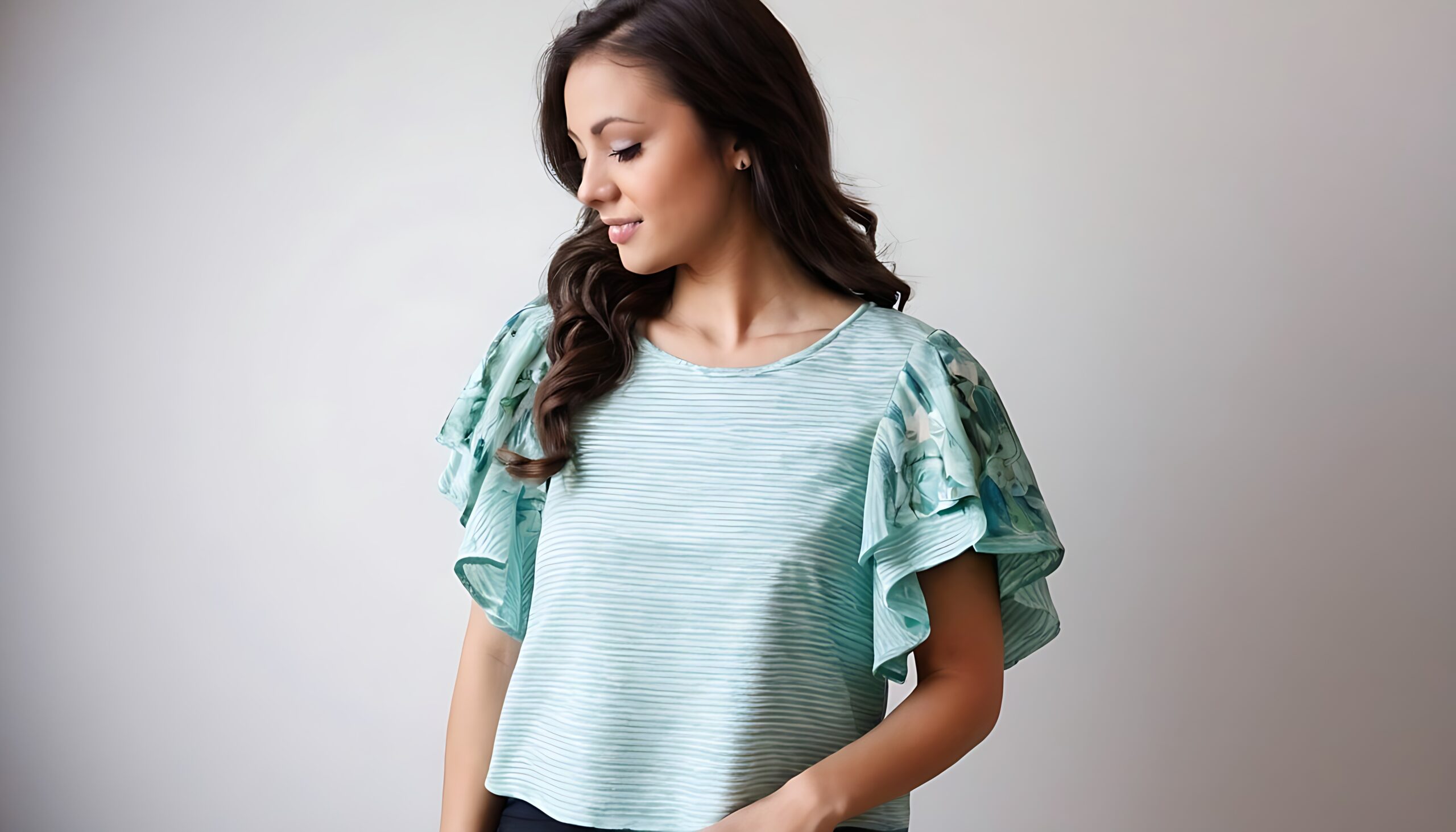 Outfit with flutter sleeves – airy, ruffled design